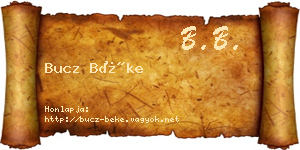 Bucz Béke névjegykártya